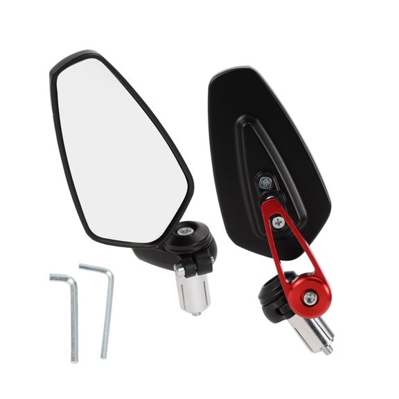 Unique Bargains Universal Motorcycle Rear View Mirrors Adjustable Side Rearview Mirror Aluminum Alloy 1 Set Red M6 Prismatic Shape
