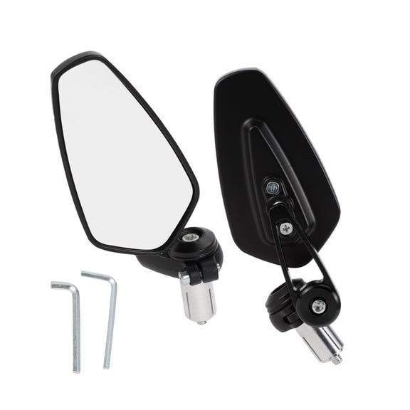Unique Bargains Universal Motorcycle Rear View Mirrors Adjustable Side Rearview Mirror Aluminum Alloy 1set Black M6 Prismatic Shape