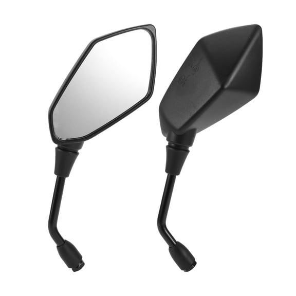 Unique Bargains Universal Motorcycle Rear View Mirrors Adjustable Side Rearview Mirror Aluminum Plastic 1 Set Black M10 Prismatic Shape