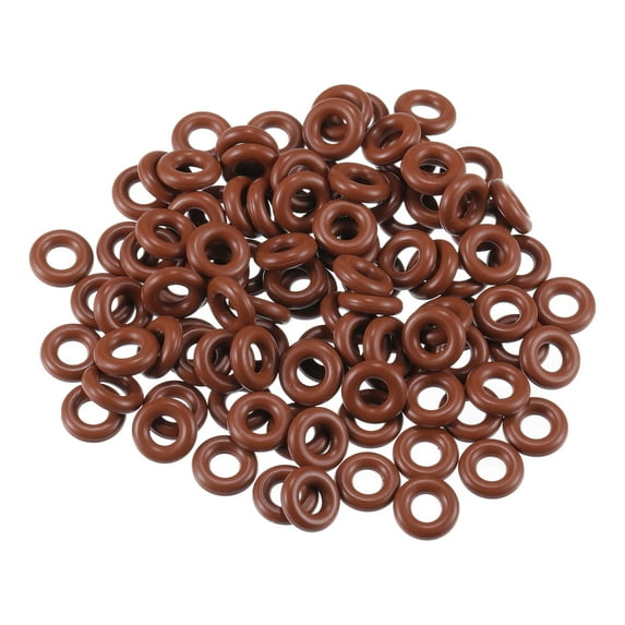 Unique Bargains Universal O Ring Seal Gasket Orings Seal Washer for Plumbing for Cars 4mm ID x 2.5mm CS Brown 100pcs