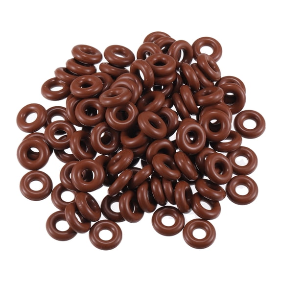 Unique Bargains Universal O Ring Seal Gasket Orings Seal Washer for Plumbing for Cars 5mm ID x 4mm CS Brown 100pcs