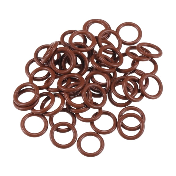 Unique Bargains Universal O Ring Seal Gasket Orings Seal Washer for Plumbing for Cars 6.5mm ID x 1.5mm CS Brown 50pcs