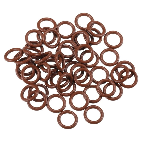 Unique Bargains Universal O Ring Seal Gasket Orings Seal Washer for Plumbing for Cars 6mm ID x 1.5mm CS Brown 50pcs