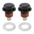 thumbnail image 1 of Unique Bargains Universal Oil Drain Plug Anti Leakage Oil Pan Drain Bolt Screw Thread Repair Aluminum 2 Set with Gasket Black Red Magnetic M12x1.25, 1 of 7