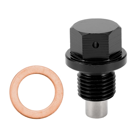 Unique Bargains Universal Oil Pan Screw Oil Drain Plug Sump Drain Nut Bolt M14x1.25 Aluminium Alloy Black 1 Set