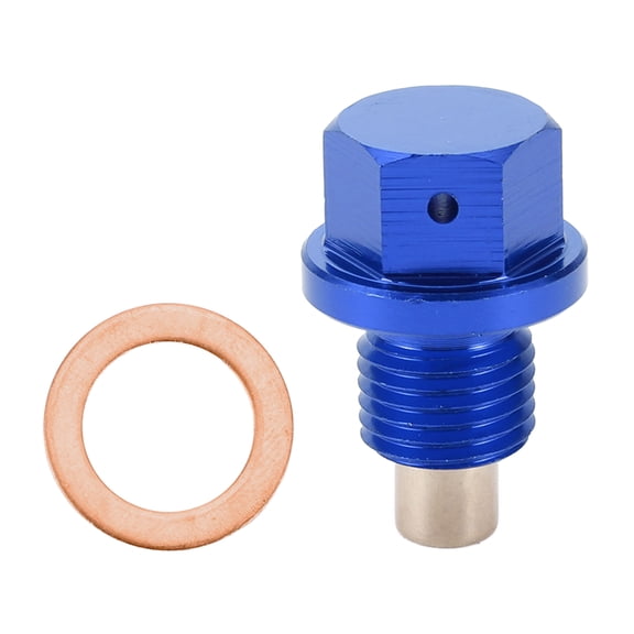 Unique Bargains Universal Oil Pan Screw Oil Drain Plug Sump Drain Nut Bolt M14x1.5 Aluminium Alloy Blue 1 Set