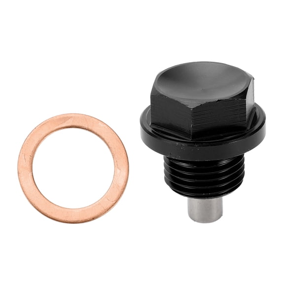 Unique Bargains Universal Oil Pan Screw Oil Drain Plug Sump Drain Nut Bolt M20x1.5 Aluminium Alloy Black 1 Set