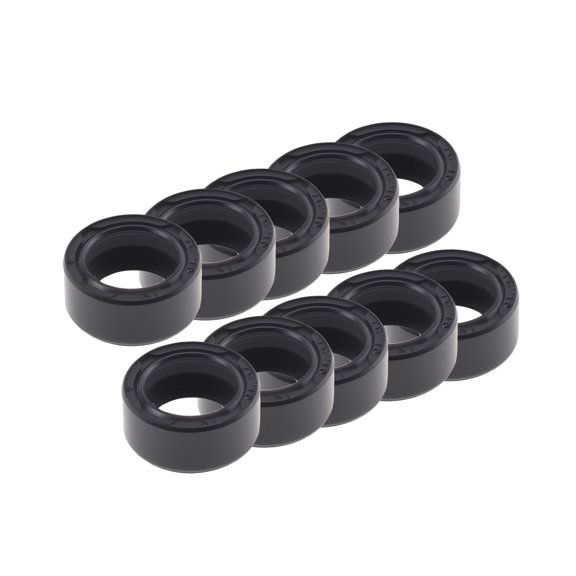 Unique Bargains Universal Oil Seal TC Double Lip W Steel Spring Seal Ring Rotary Shaft Seal 10x15x7mm High Pressure Nitrile Rubber Black 10 Pcs