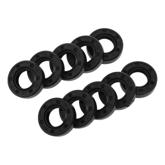Unique Bargains Universal Oil Seal TC Double Lip W Steel Spring Seal Ring Rotary Shaft Seal 10x19x5mm High Pressure NBR Rubber Black 10 Pcs