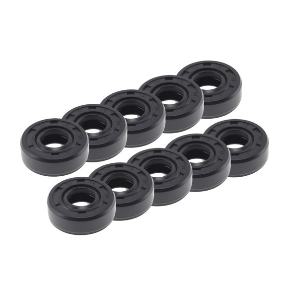 Unique Bargains Universal Oil Seal TC Double Lip W Steel Spring Seal Ring Rotary Shaft Seal 10x24x8mm High Pressure Nitrile Rubber Black 10 Pcs