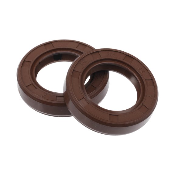 Unique Bargains Universal Oil Seal TC Double Lip W Steel Spring Seal Ring Rotary Shaft Seal High Pressure FKM Rubber Brown 2 Pcs 20x32x7mm