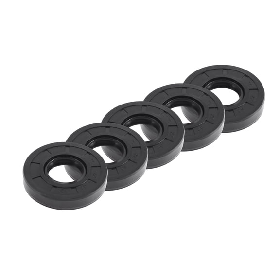Unique Bargains Universal Oil Seal TC Double Lip W Steel Spring Seal Ring Rotary Shaft Seal 22x52x10mm High Pressure NBR Rubber Black 5pcs