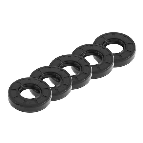 Unique Bargains Universal Oil Seal TC Double Lip W Steel Spring Seal Ring Rotary Shaft Seal 24x52x10mm High Pressure NBR Rubber Black 5pcs