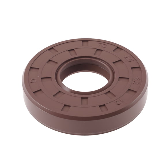 Unique Bargains Universal Oil Seal TC Double Lip W Steel Spring Seal Ring Rotary Shaft Seal 25x62x12mm High Pressure FKM Rubber Brown 1 Pcs
