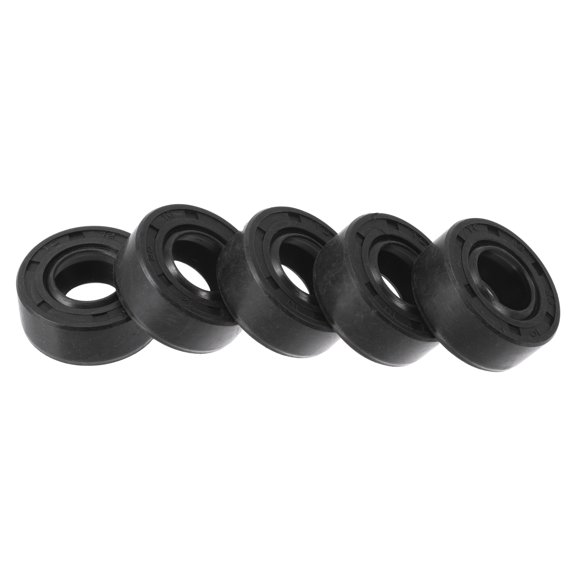 Unique Bargains Universal Oil Seal TC Double Lip w Steel Spring Seal Ring Rotary Shaft Seal 12x25x10mm High Pressure NBR Rubber Black 5 Pcs