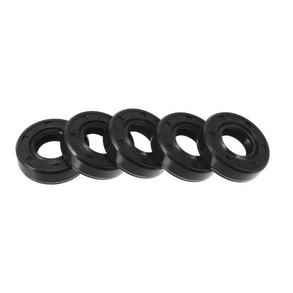 Unique Bargains Universal Oil Seal TC Double Lip w Steel Spring Seal Ring Rotary Shaft Seal 12x25x7mm High Pressure NBR Rubber Black 5 Pcs