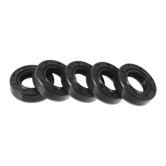Unique Bargains Universal Oil Seal TC Double Lip w Steel Spring Seal Ring Rotary Shaft Seal 14x25x7mm High Pressure NBR Rubber Black 5 Pcs