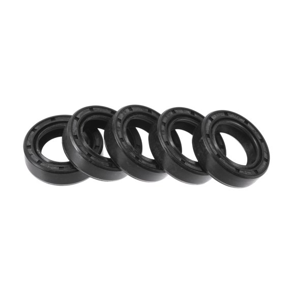 Unique Bargains Universal Oil Seal TC Double Lip w Steel Spring Seal Ring Rotary Shaft Seal 16x25x7mm High Pressure NBR Rubber Black 5 Pcs