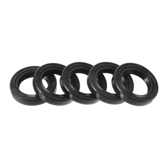 Unique Bargains Universal Oil Seal TC Double Lip w Steel Spring Seal Ring Rotary Shaft Seal 17x25x5mm High Pressure NBR Rubber Black 5 Pcs