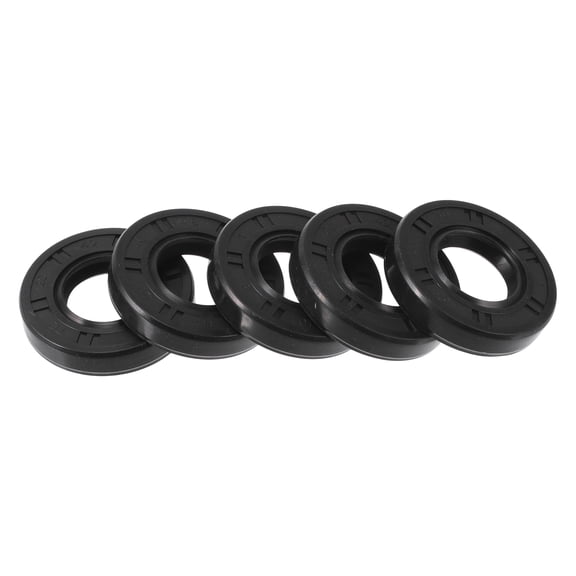 Unique Bargains Universal Oil Seal TC Double Lip w Steel Spring Seal Ring Rotary Shaft Seal 20x40x8mm High Pressure NBR Rubber Black 5 Pcs
