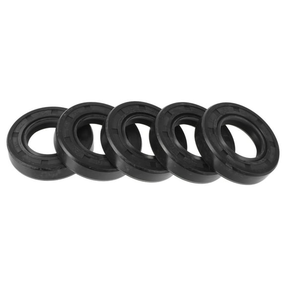 Unique Bargains Universal Oil Seal TC Double Lip w Steel Spring Seal Ring Rotary Shaft Seal 25x45x10mm High Pressure NBR Rubber Black 5 Pcs