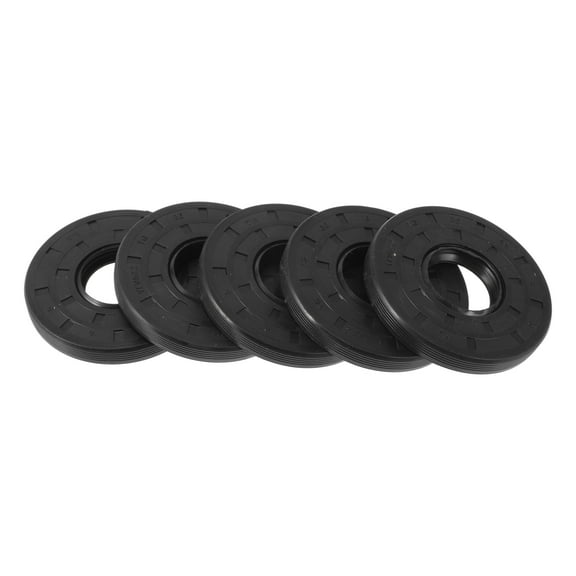 Unique Bargains Universal Oil Seal TC Double Lip w Steel Spring Seal Ring Rotary Shaft Seal 25x62x8mm High Pressure NBR Rubber Black 5 Pcs