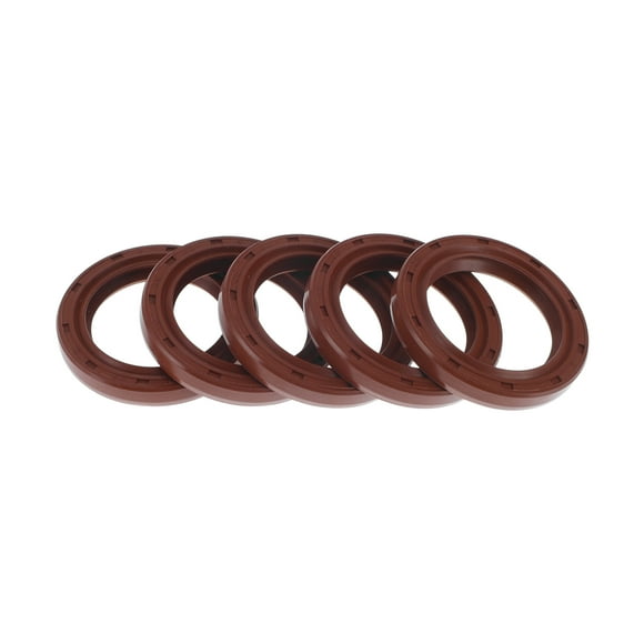 Unique Bargains Universal Oil Seal TC Double Lip w Steel Spring Seal Ring Rotary Shaft Seal 30x42x6mm High Pressure FKM Rubber Brown 5 Pcs