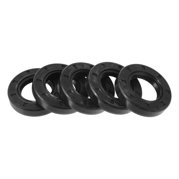 Unique Bargains Universal Oil Seal TC Double Lip w Steel Spring Seal Ring Rotary Shaft Seal 30x52x10mm High Pressure NBR Rubber Black 5 Pcs