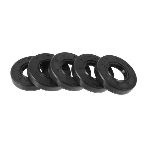 Unique Bargains Universal Oil Seal TC Double Lip w Steel Spring Seal Ring Rotary Shaft Seal 30x62x12mm High Pressure NBR Rubber Black 5 Pcs