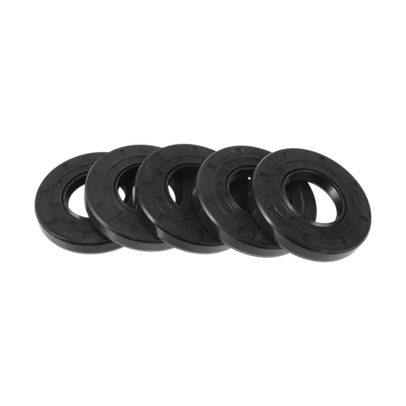 Unique Bargains Universal Oil Seal TC Double Lip w Steel Spring Seal Ring Rotary Shaft Seal 35x70x10mm High Pressure NBR Rubber Black 5 Pcs