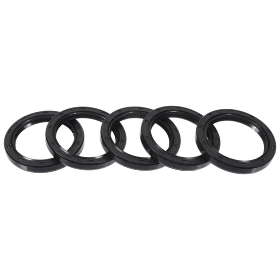 Unique Bargains Universal Oil Seal TC Double Lip w Steel Spring Seal Ring Rotary Shaft Seal 42x55x7mm High Pressure NBR Rubber Black 5 Pcs