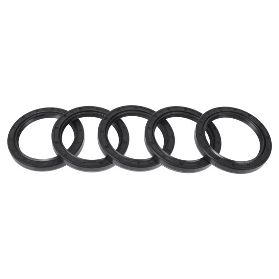 Unique Bargains Universal Oil Seal TC Double Lip w Steel Spring Seal Ring Rotary Shaft Seal 52x68x8mm High Pressure NBR Rubber Black 5 Pcs