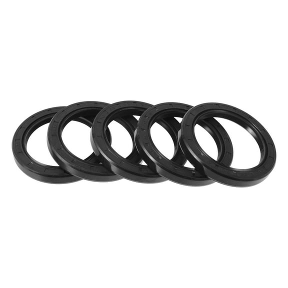 Unique Bargains Universal Oil Seal TC Double Lip w Steel Spring Seal Ring Rotary Shaft Seal 52x70x9mm High Pressure NBR Rubber Black 5 Pcs