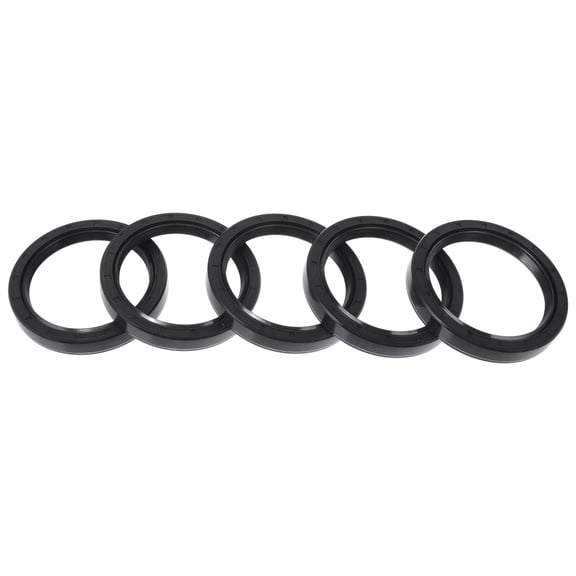Unique Bargains Universal Oil Seal TC Double Lip w Steel Spring Seal Ring Rotary Shaft Seal 55x70x10mm High Pressure NBR Rubber Black 5 Pcs