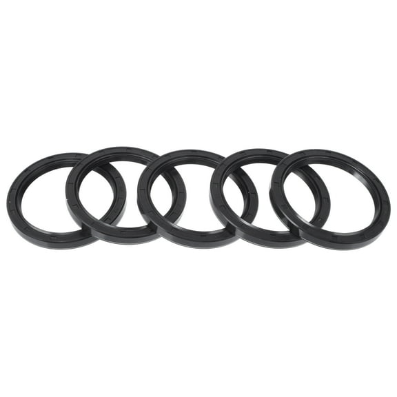 Unique Bargains Universal Oil Seal TC Double Lip w Steel Spring Seal Ring Rotary Shaft Seal 60x75x8mm High Pressure NBR Rubber Black 5 Pcs