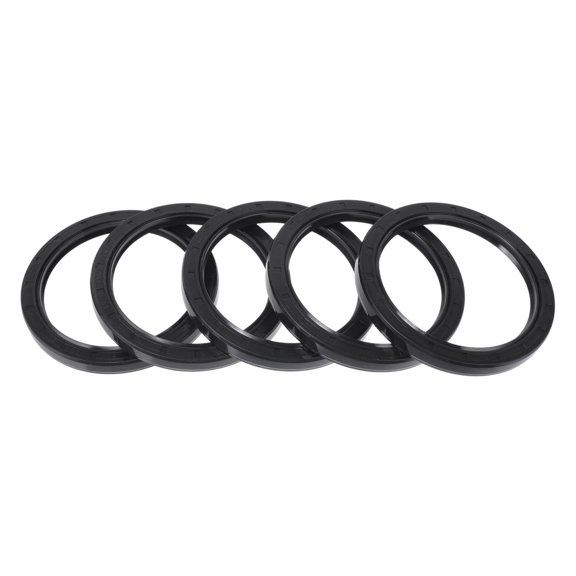 Unique Bargains Universal Oil Seal TC Double Lip w Steel Spring Seal Ring Rotary Shaft Seal 80x100x10mm High Pressure NBR Rubber Black 5 Pcs