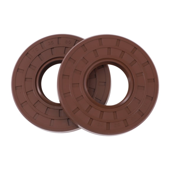 Unique Bargains Universal Oil Seal TC Seal Ring Rotary Shaft Seal 35x80x10mm High Pressure FKM Rubber Brown 2 Pcs