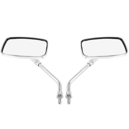 Unique Bargains 1 Pair Universal Square Shape Motorcycle Side Mirrors for Handlebar Mount Silver Tone