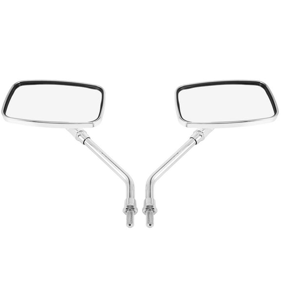 Unique Bargains 1 Pair Universal Square Shape Motorcycle Side Mirrors for Handlebar Mount Silver Tone