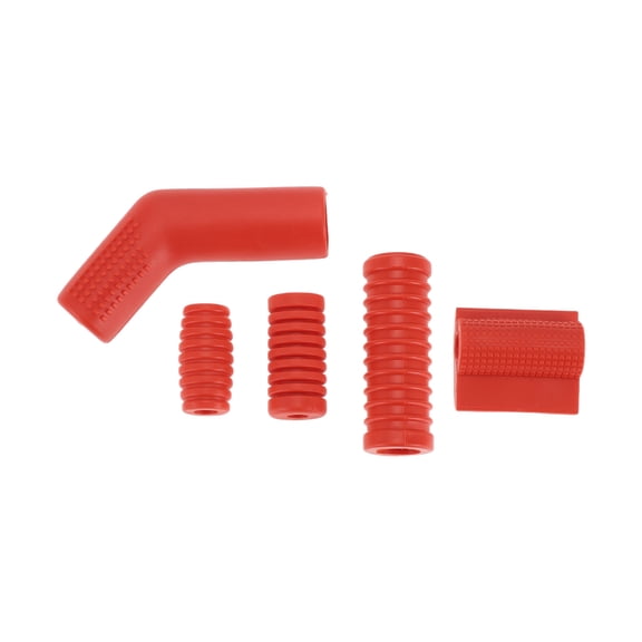 Unique Bargains Universal Shift Pedal Shells Anti-Slip Shifter Protector Pads Rubber Red 1 Set