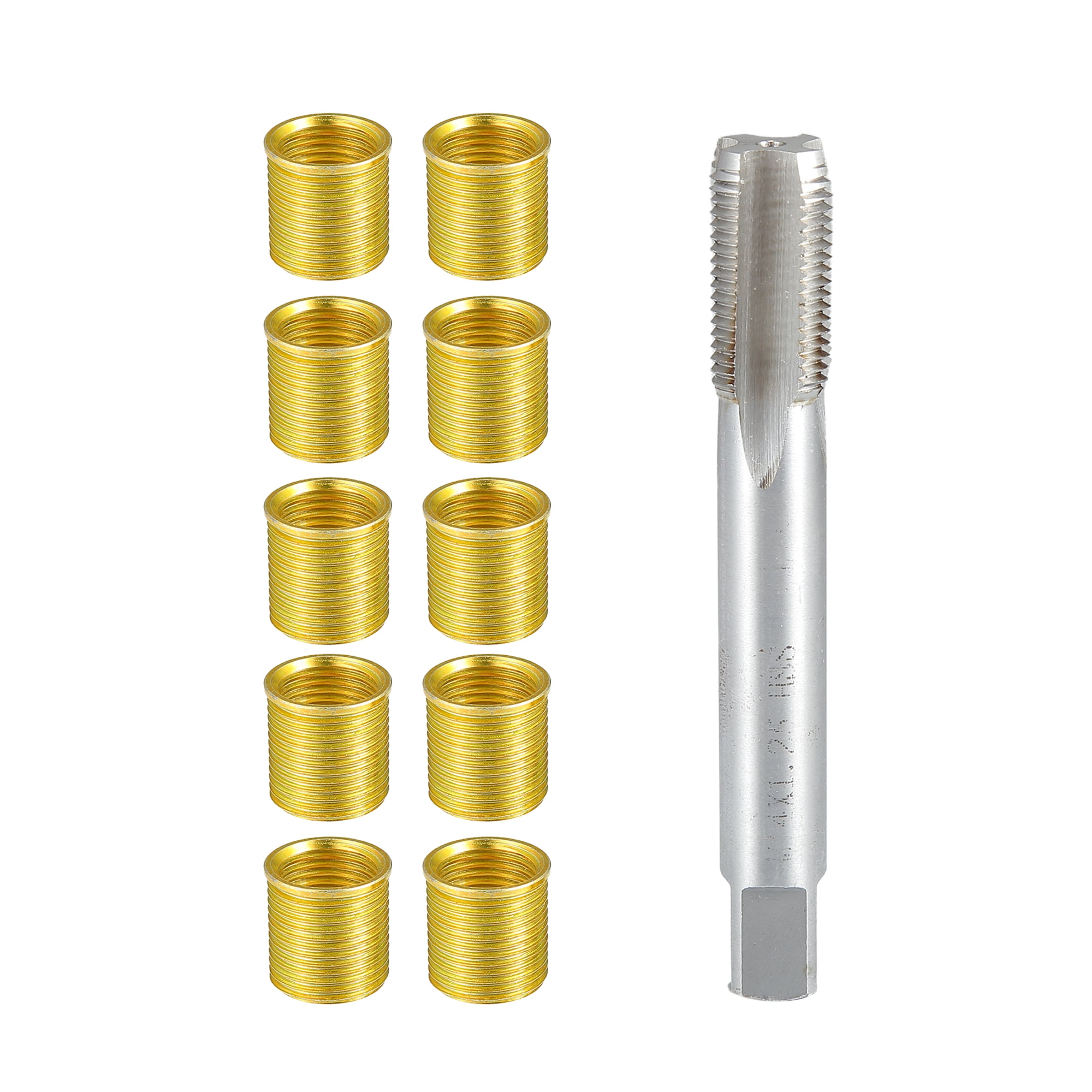 Unique Bargains Universal Spark Plug Thread Repair Tools M12x1.25 Inserts M14x1.25 Tap Set