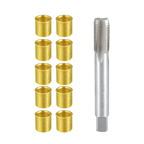 Unique Bargains Universal Spark Plug Thread Repair Tools M12x1.25 Inserts M14x1.25 Tap Set