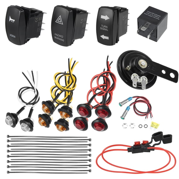Unique Bargains Universal Street Legal Kit Motorcycle ATV UTV Turn Signal Light Rocker Switch Horn Relay