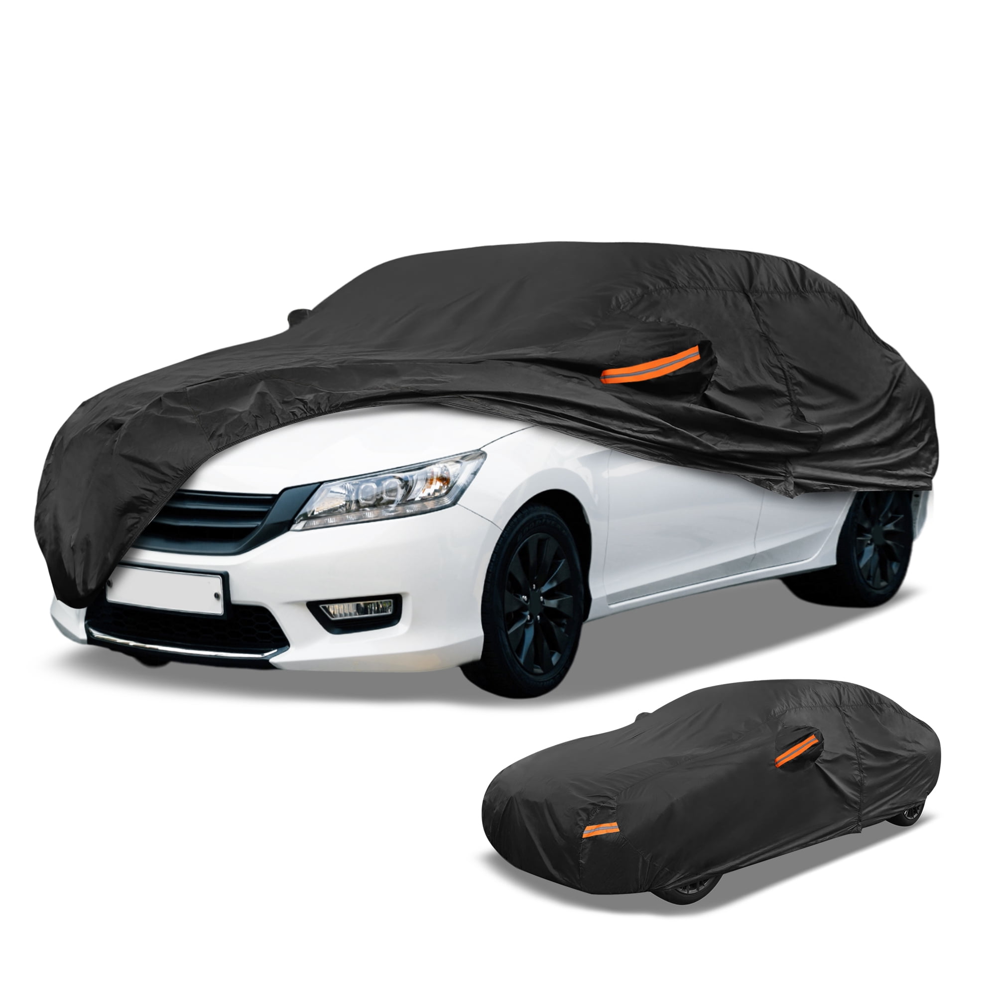 Unique Bargains Universal Waterproof Car Cover for Protection Black 200.79"x57.09"x47.24"