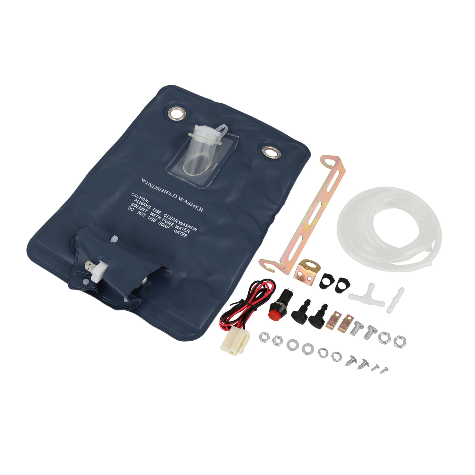 Unique Bargains Universal Windscreen Washer Bottle Bag Kit with DC 12V Pump for Auto