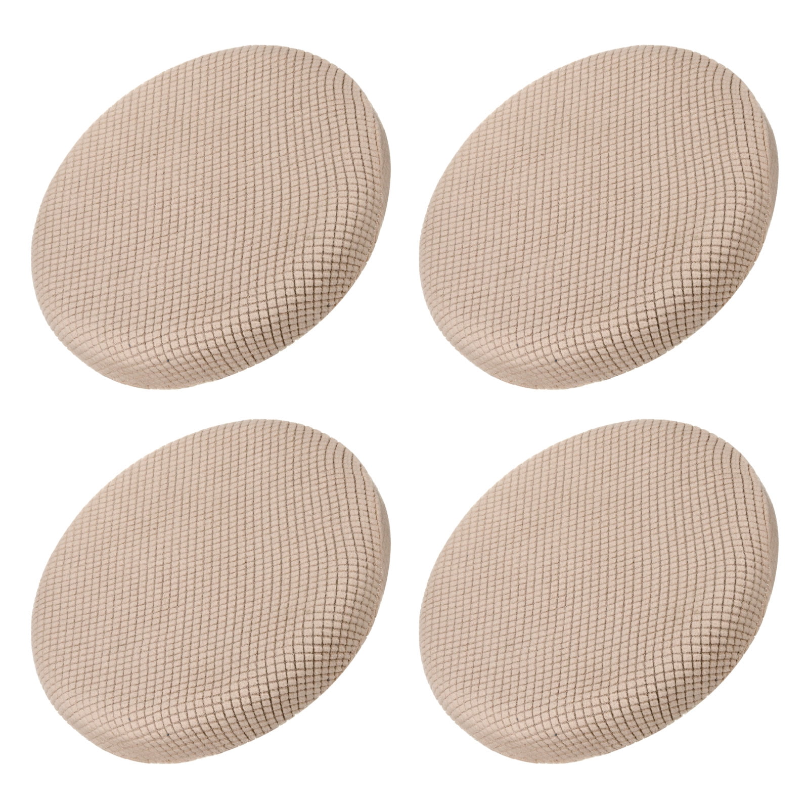Unique Bargains Upgraded Round Bar Stool Covers for Chairs and Stool Slipcovers Khaki