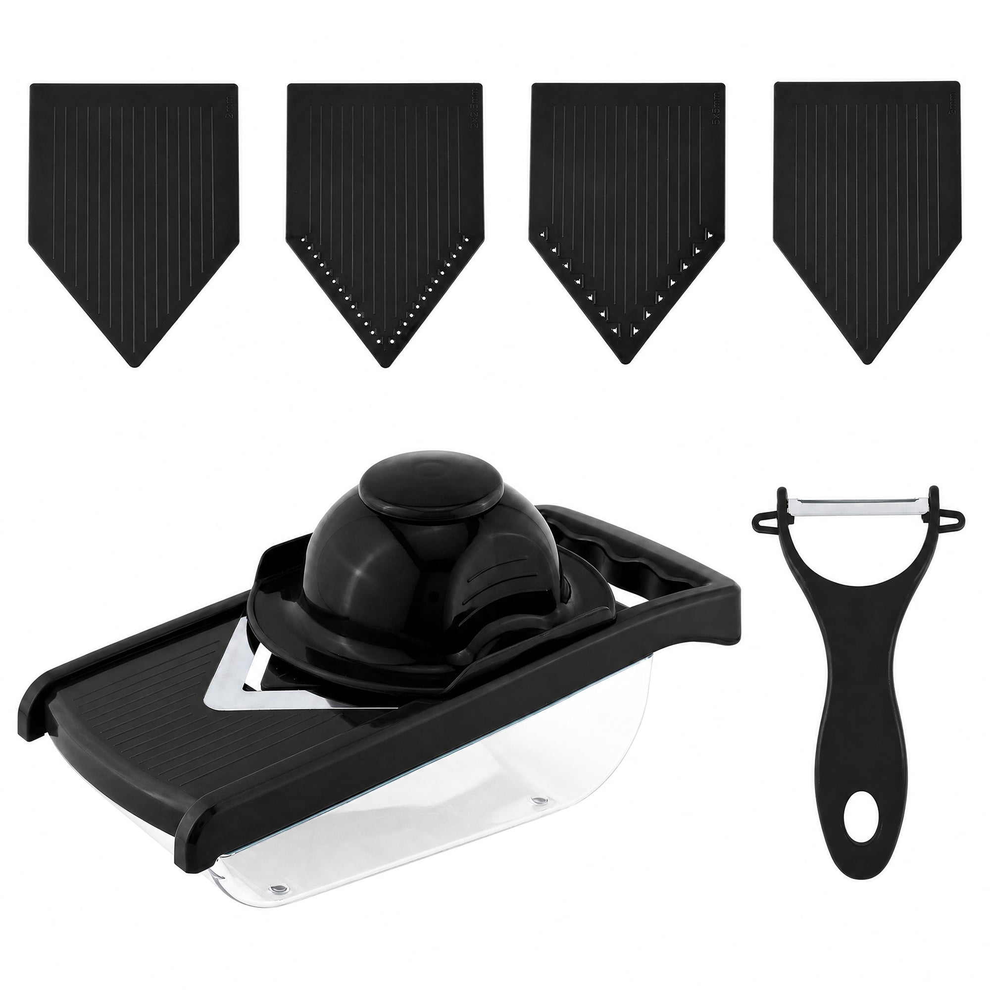 Unique Bargains Useful 4-in-1 Mandoline Slicer for Potato in Kitchen Black 11.6"x4.4"