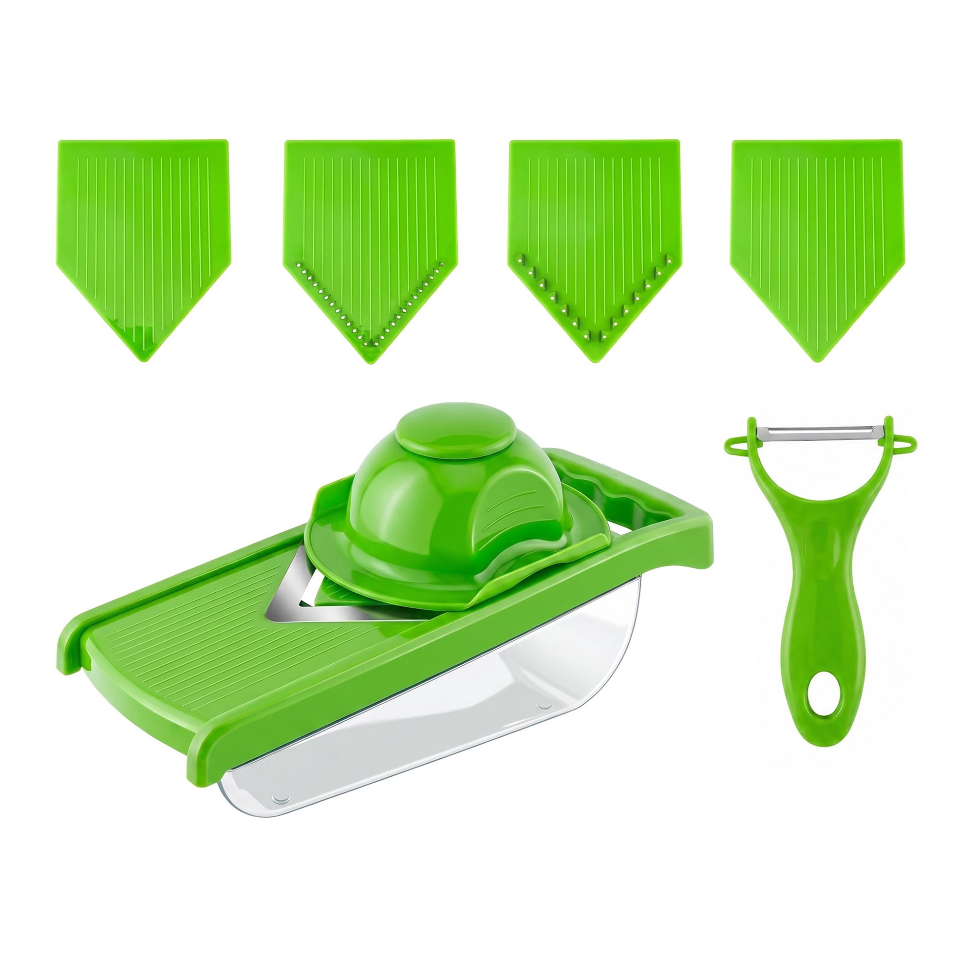 Unique Bargains Useful 4-in-1 Mandoline Slicer for Potato in Kitchen Green 11.6"x4.4"