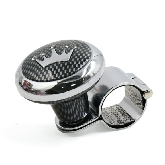 Unique Bargains Useful Plastic Metal Power Handle Steering Wheel Knob w Crown Pattern Design