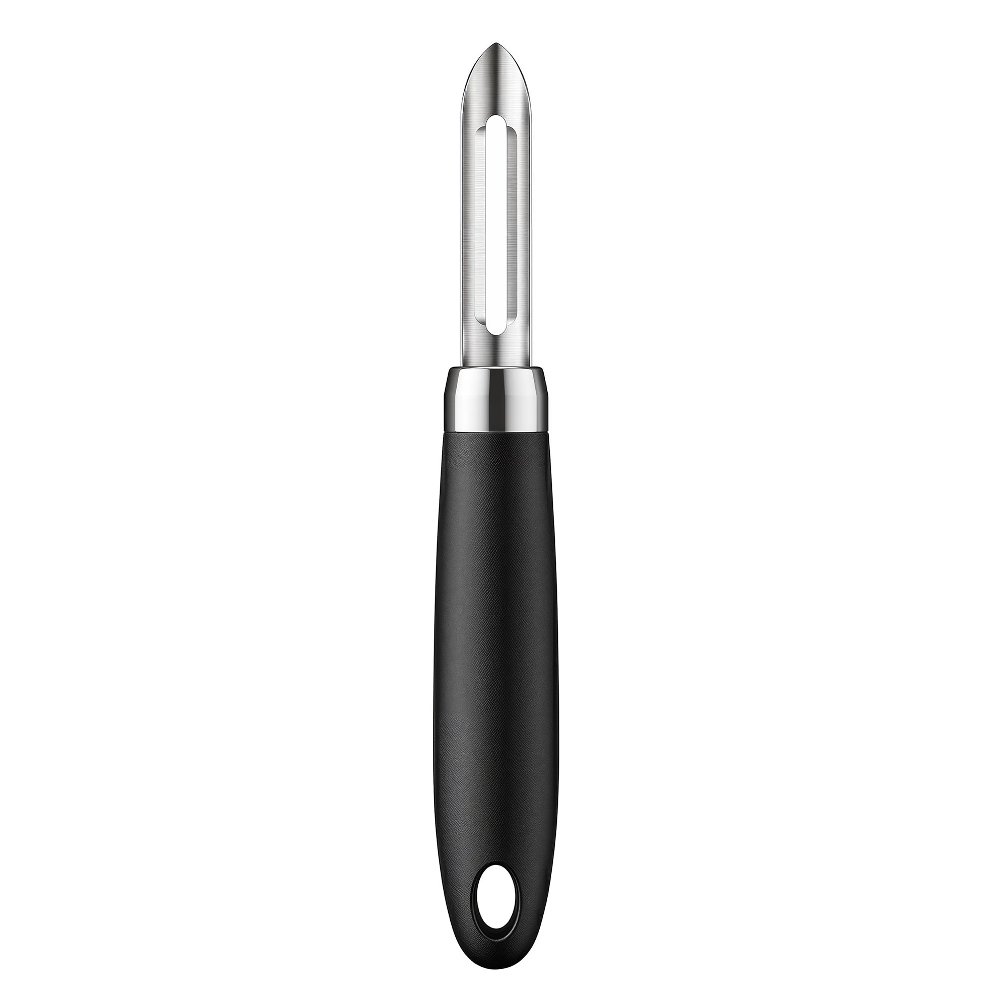 Unique Bargains Useful Stainless Steel Peeler with Ergonomic Handle Black 7.8x1 inch